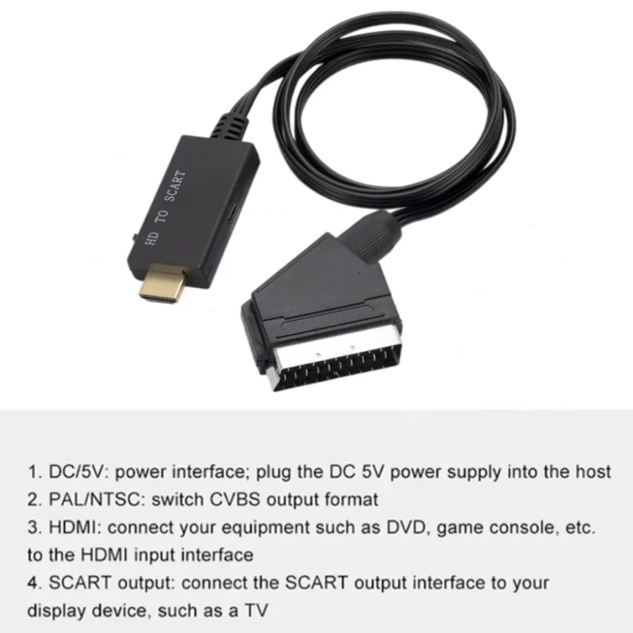 HDMI-compatible to SCART Conve - Scart To Hdmi ulasan dan harga